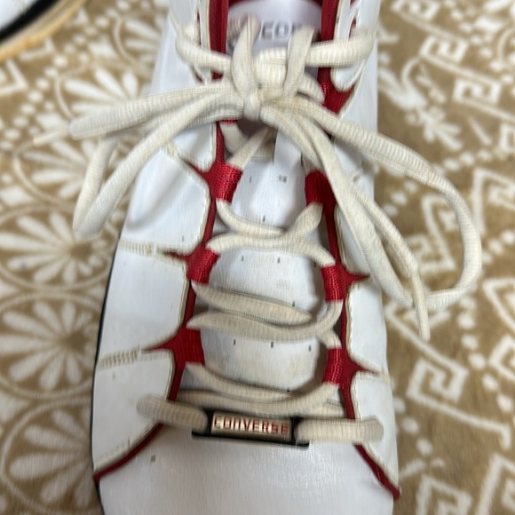Converse Size 13 Mens  Basketball Shoes Leather White Red used Condition - Picture 5 of 9